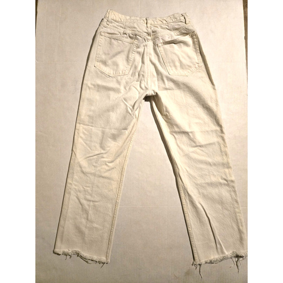 Womens Reformation Rowe Mid Rise Relaxed Straight Jeans Off White Size 30 - Picture 7 of 16